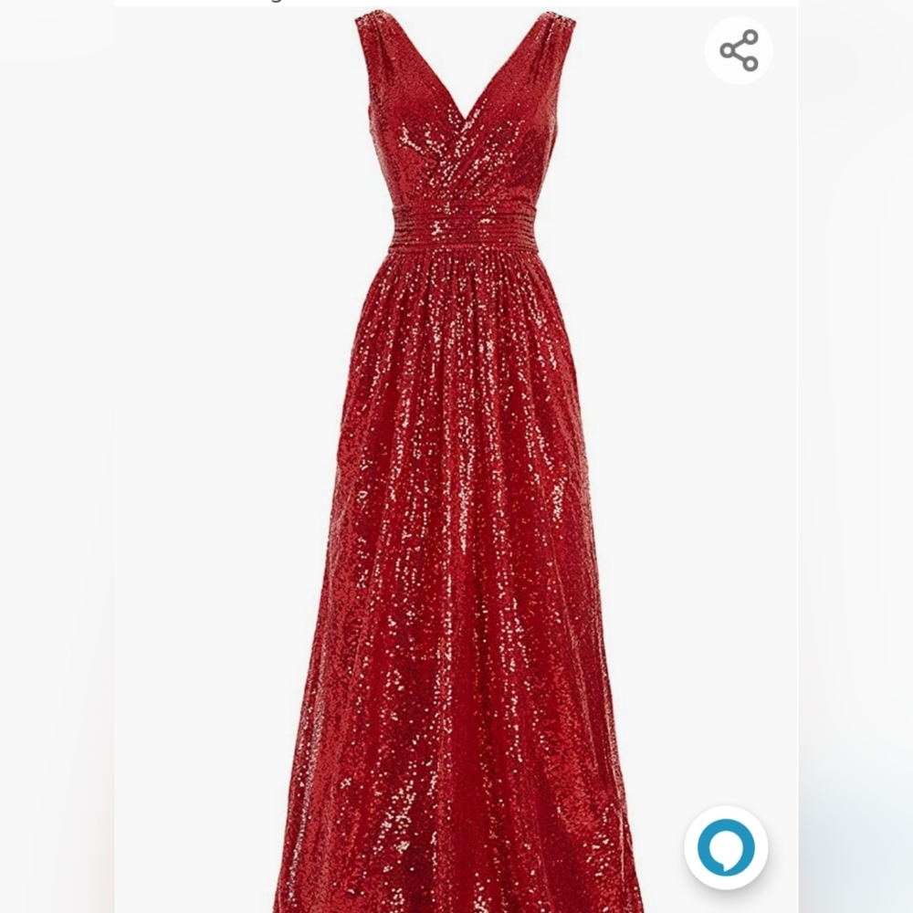 ♡ Red Sequin Formal Dress